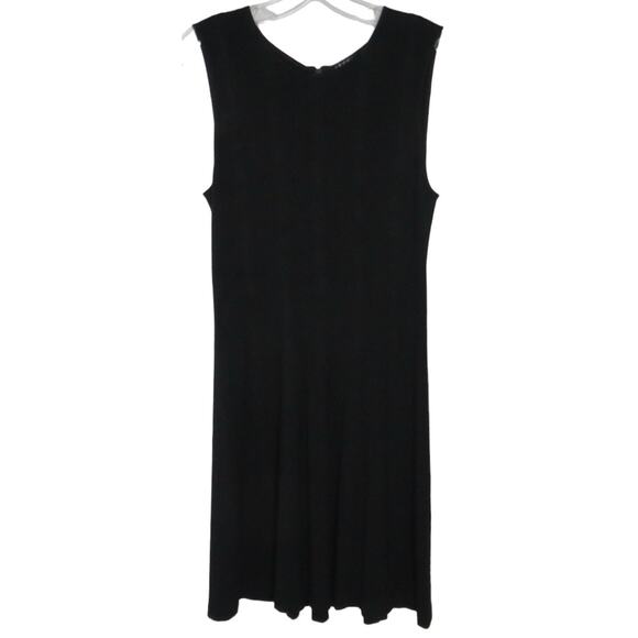 Theory Fit & Flare Knit Dress Stretch Tank Sleeveless Black Sz 4 - Picture 1 of 10